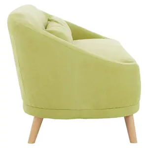 Interiors By Premier Comfortable Green Linen Sofa, Contemporary Seater Sofa For Livingroom, Stylish Mid Century Sofa For Bedroom