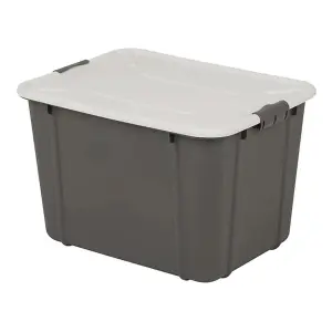 1 x 16 Litre Grey Organic Designed Strong Stackable Spacious Storage Container With Clip Lock Lid