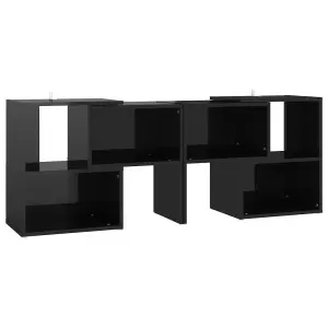 Berkfield TV Cabinet High Gloss Black 104x30x52 cm Engineered Wood