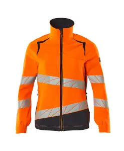 Mascot Accelerate Safe Ladies Fit Ultimate Stretch Work Jacket (Hi-Vis Orange/Dark Navy)  (XXXX Large)