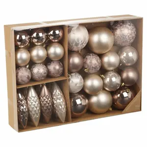 31 Piece Christmas Ball Ornament Set Caramel