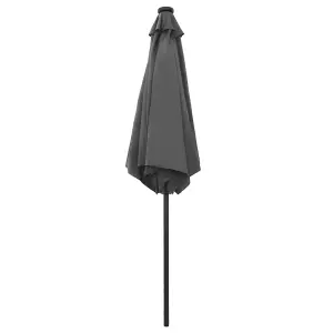 Berkfield Parasol with LED Lights and Aluminium Pole 270 cm Anthracite