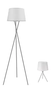 GoodHome Gooban Chrome effect Floor & table lamp