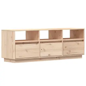 Berkfield TV Cabinet 140x37x50 cm Solid Wood Pine