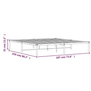 Berkfield Metal Bed Frame without Mattress White 183x213cm