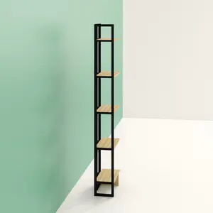 Alica 180cm H Corner Bookcase Black/Oak