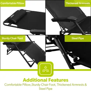 ROYALFORD Folding Camping Chair for Adults, Portable Reclining Camp Chair Adjustable Backrest with Neck Support