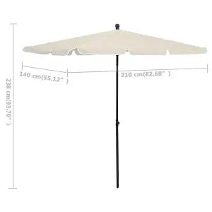 Berkfield Garden Parasol with Pole 210x140 cm Sand