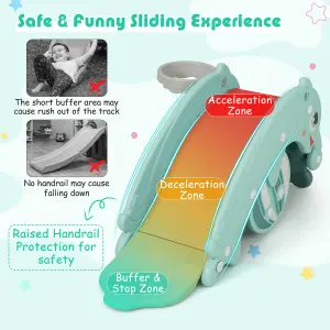 Costway 3-in-1 Kids Slide Rocking Horse Toy Set Indoor Kids Rocking Sliding Climbing Toy