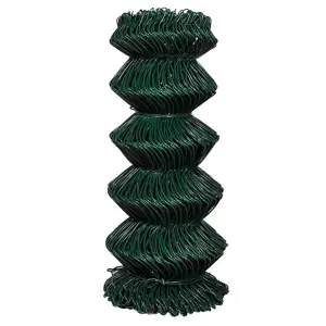 Berkfield Chain Link Fence Steel 0,8x25 m Green