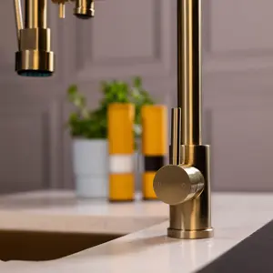 flode Mang Multi Use Kitchen Mixer Tap Brushed Brass