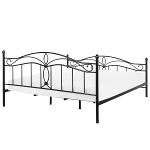 Metal EU Super King Size Bed Black ANTLIA