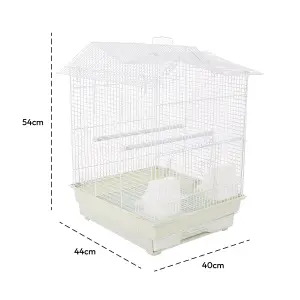 KCT Indoor Bird Cage Santiago Plus Exotic Portable Small - White