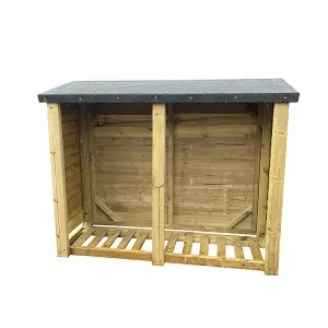 Felted Heavy Duty Log Store - Timber - L67 x W190 x H150 cm - Minimal Assembly Required