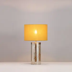 Inlight Erinome Ombre Cylinder Satin Clear Gold effect Table light