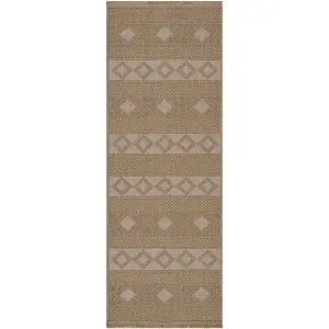 PARITA Machine Washable Jute Boho Runner Rug 79 x 220 cm