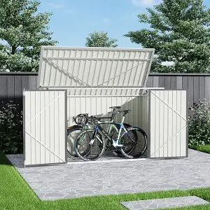 7 x 3ft Outdoor Metal  Garden Storage Shed Pent Tool Shed Bicycle Storage Shed Charcoal Grey