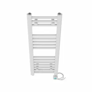 Right Radiators Prefilled Thermostatic WiFi Electric Heated Towel Rail Straight Bathroom Ladder Warmer - White 800x300 mm