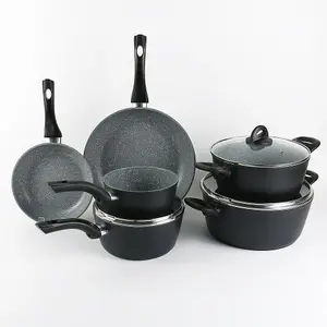 URBN-CHEF 6pcs Forged Aluminium Induction Cooking Saucepan Pots Frying Pans Cookware Set