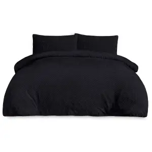 Smart Living Luxury Super Soft & Reversible Waffle Teddy Fleece Duvet Cover with Pillowcase