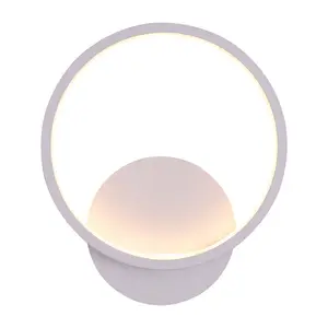 Round Led Wall Light, Warm White 3000K Acrylic Wall Lamp White