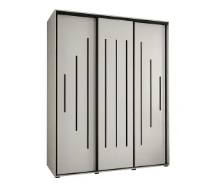 Cannes XII Sliding Door Wardrobe W200cm - Bright White Storage for Contemporary Living