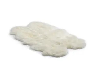 Uk Homeliving Ivory 4 Piece Longwool Genuine Sheepskin Rug