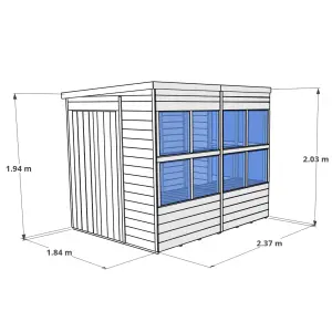 BillyOh Planthouse Tongue and Groove Pent Potting Wooden Shed - 8x6