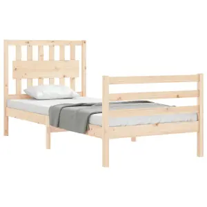 Berkfield Bed Frame with Headboard 90x200 cm Solid Wood