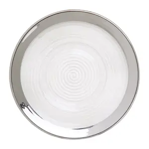 Maison by Premier Ida 21cm Embossed Side Plate With Silver Rim