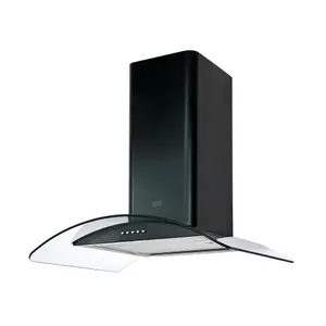 Cooke & Lewis CLCGB60 Glass Curved Cooker hood (W)60cm - Black