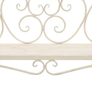 Berkfield Garden Bench 132 cm Metal Antique White