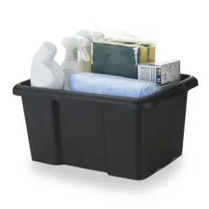 Fitty Black 14L Plastic Stackable Storage box