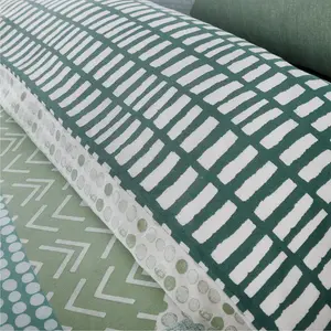 Larsson Geo Duvet Cover Set Green / Single - 1 Standard Pillowcase