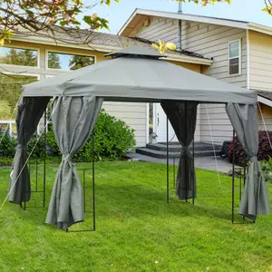 Outsunny 3 x 3m Garden Metal Gazebo Sun Shade Shelter Outdoor Party Tent