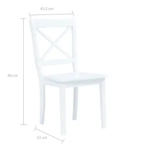 Berkfield Dining Chairs 6 pcs White Solid Rubber Wood