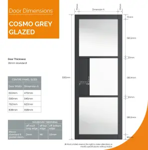 Cosmo Grey Clear Glass Internal Laminate Door