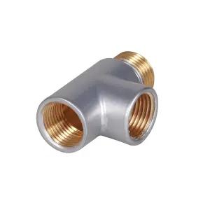 Terma T-Piece Silver Radiator valve (Dia)15mm x ½"