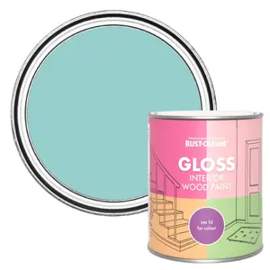 Rust-Oleum Teal Gloss Interior Wood Paint 750ml