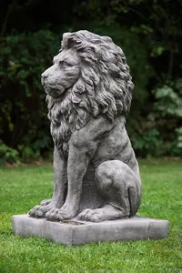 Pair of stunning large sitting lion statues