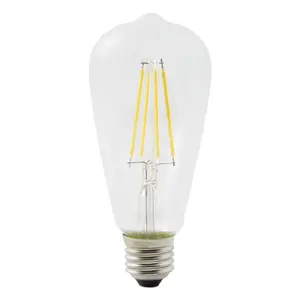 Diall 5.9W 806lm Clear ST64 Warm white LED filament Light bulb