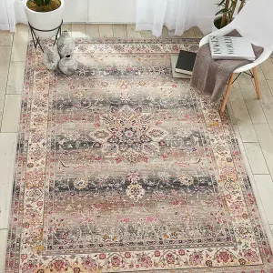 Grey Floral Persian Traditional Luxurious Rug for Living Room Bedroom and Dining Room-160cm X 230cm