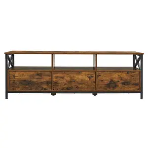 Adame TV Stand for TVs up to 65" Rustic Brown/Black