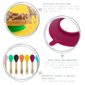 Tiny Dining - Children's Bamboo Bowl Suction Cups - 6 Colours