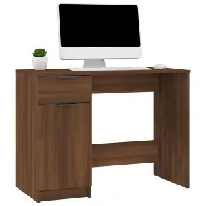 Berkfield Desk Brown Oak 100x50x75 cm Engineered Wood