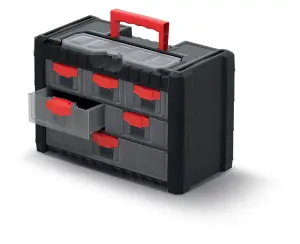 Parts Storage Organiser with Drawers Compartment Cabinet Screws Carry Tool Box Set 1