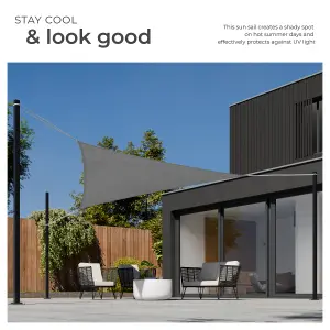 Shade Sail - triangular with UV protection 50+, water-repellent, grey - 360 x 360 x 360 cm