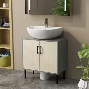 kleankin Bathroom Sink Cabinet, Under Sink Basin Storage Cupboard with Shelf