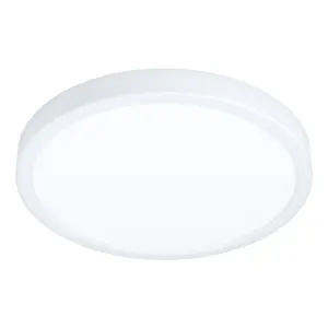 EGLO Fueva 5 White Round Integrated LED Flush Light, 3000K, (D) 28.5