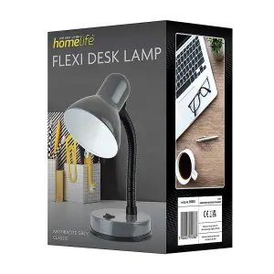 HomeLife 35w 'Classic' Flexi Desk Lamp - Anthracite Grey